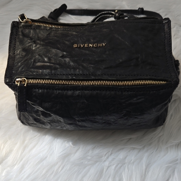 Givenchy Black Leather Crossbody Bag with Gold Accents